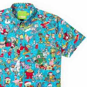 RSVLTS X Nickelodeon 90s Jolly Mashup Sz XL Mens KUNUFLEX Button Shirt Christmas